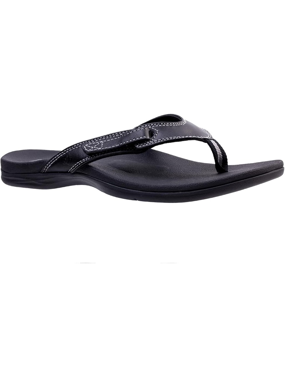 Spenco Women’s Size 8D Ava Orthotic Sandals Black Adjustable Leather Thong